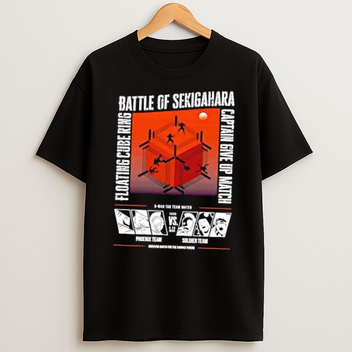 Original Kinnikuman Phoenix Soldier Team Battle Of Sekigahara Cube Ring Captain Give Up T Shirt