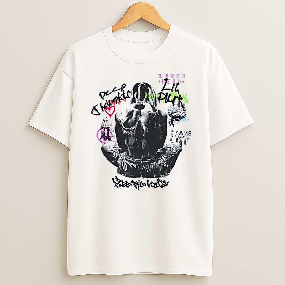 Original Lil Durk Neighborhood He B O Deep Thoughts Save 220 Free The Voice White T Shirt