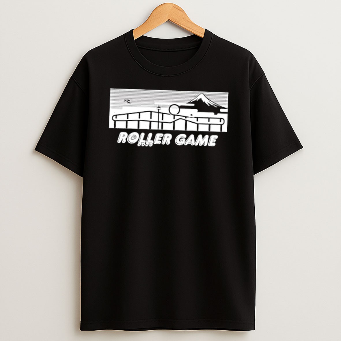 Original Roller Game Roller Skating Roller Coaster Amusement Park Mountain Helicopter T Shirt