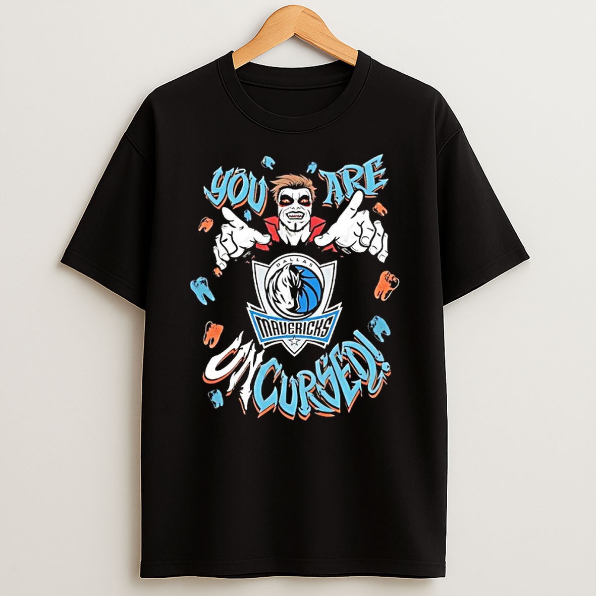 Original Wwe Drops Danhausen X Dallas Mavericks You Are Uncursed Teeth T Shirt