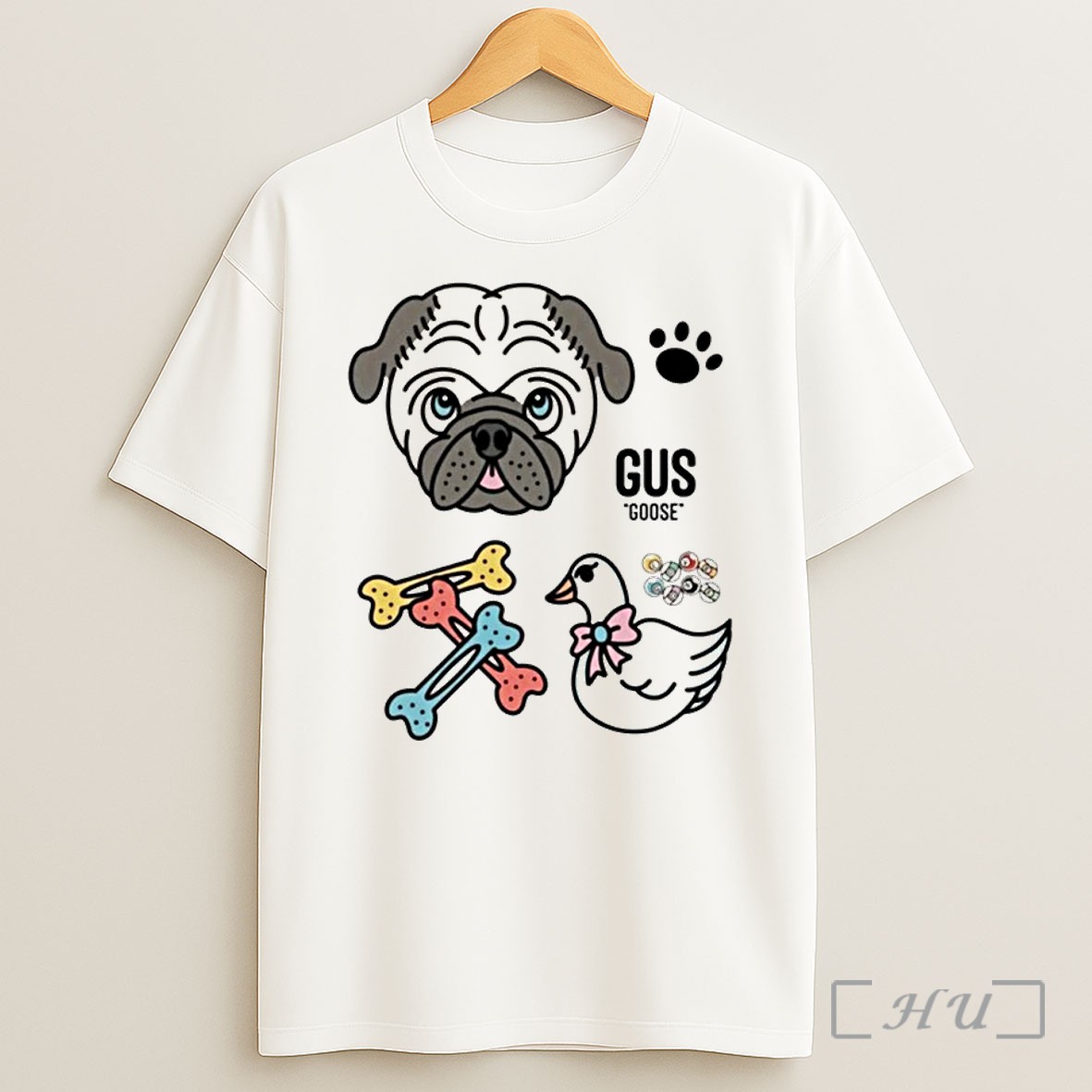 Pug Gus Goose T Shirt