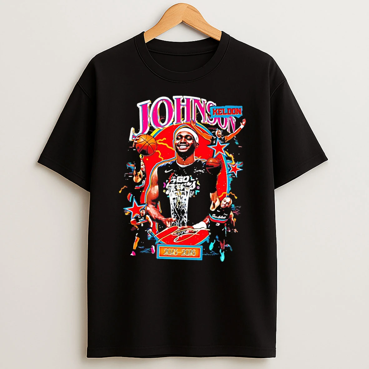 San Antonio Spurs Keldon Johnson Portrait Tee Tshirt Hoodie