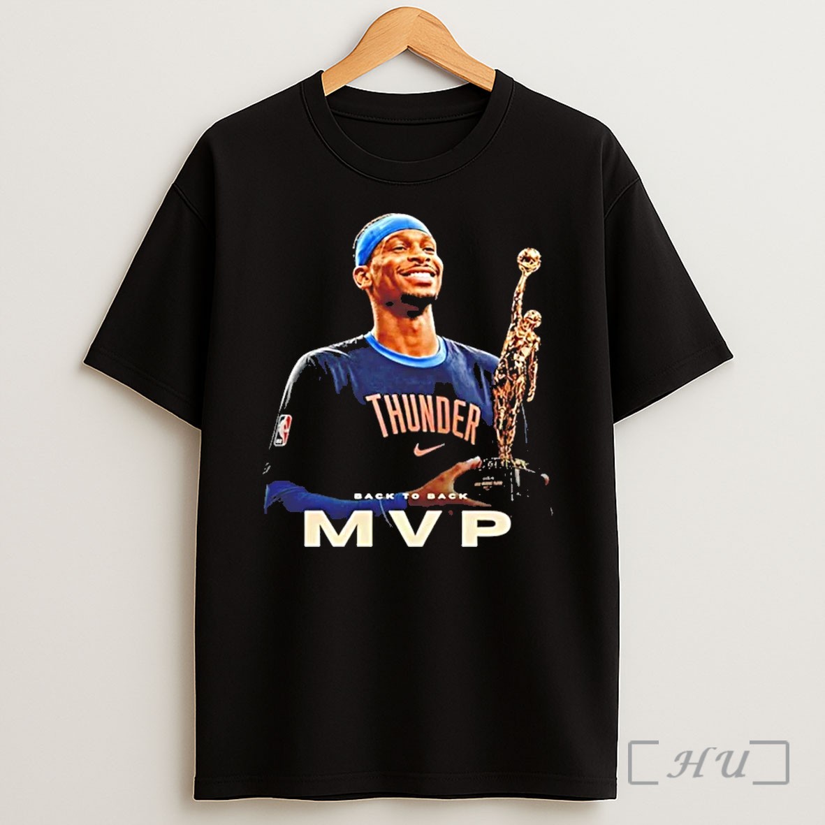 Shai Gilgeous Alexander Holding Back To Back Mvp Trophy T Shirt