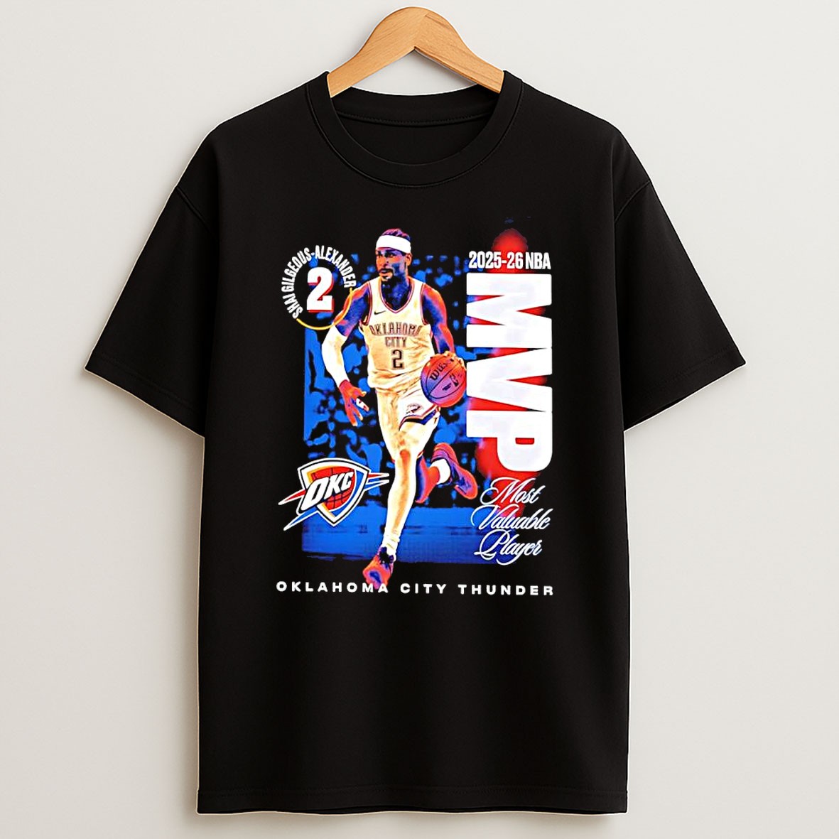 Shai Gilgeous Alexander Oklahoma City Thunder Okc 2025 26 Nba Mvp Number 2 T Shirt