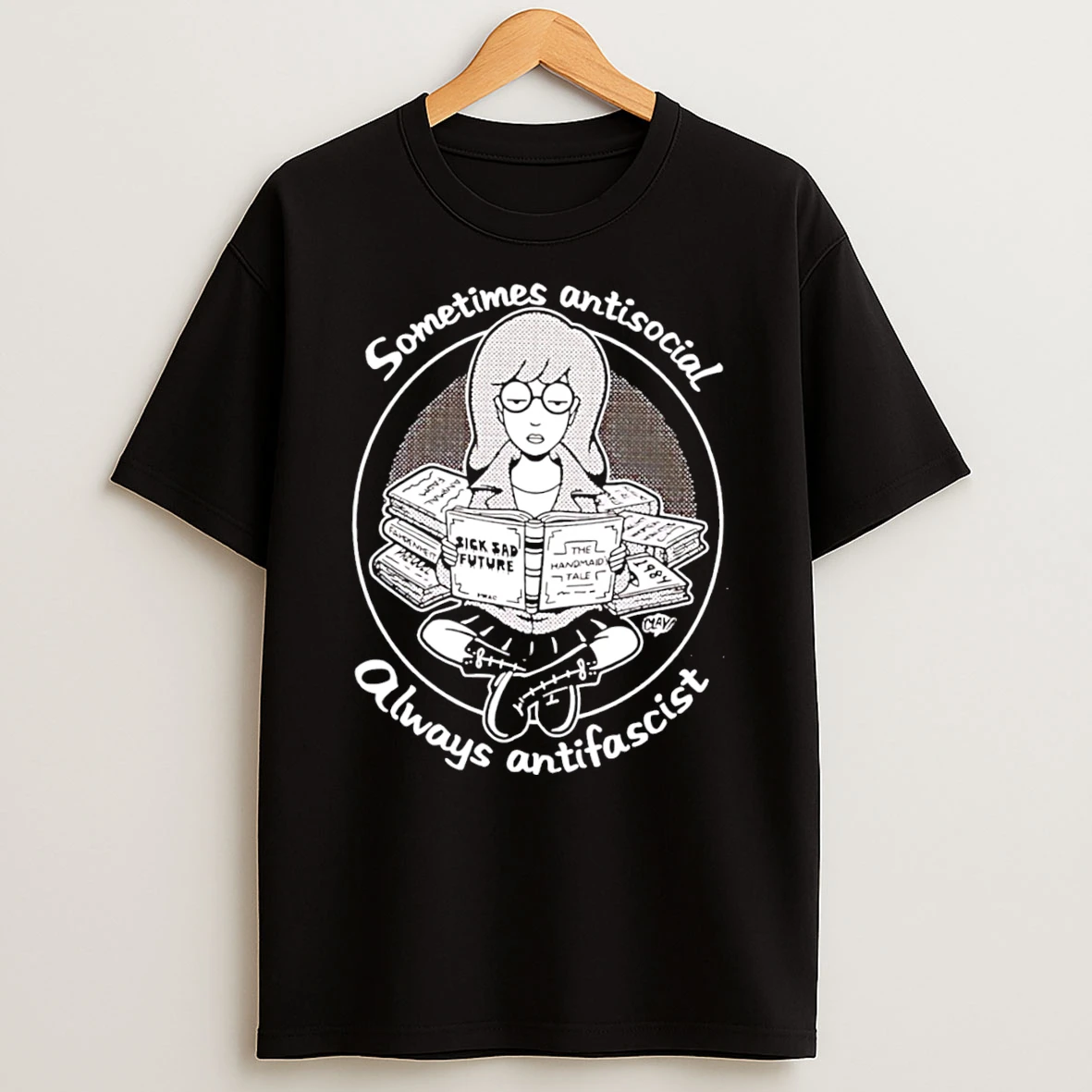 Sometimes Antisocial Always Antifascist Tee Tshirt Hoodie