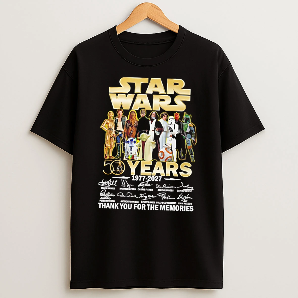 Star Wars 50 Years 1977 2027 Thank You For The Memories Signatures Tee Tshirt Hoodie