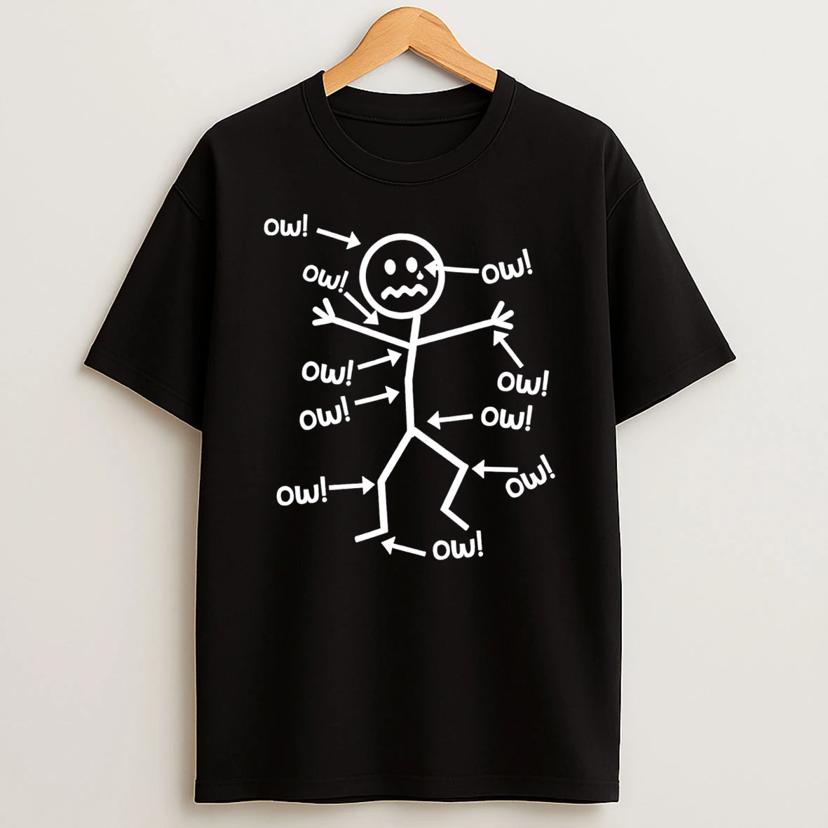 Stick Man With Lots Of Ow Funny Tee Tshirt Hoodie