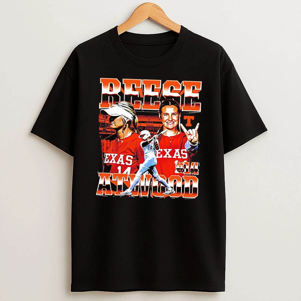 Texas Longhorns Softball Ncaa Reese Atwood Player Collage Tee Tshirt Hoodie