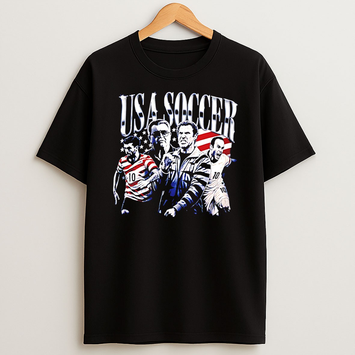 Usa Soccer Player Collage Tee T Shirt