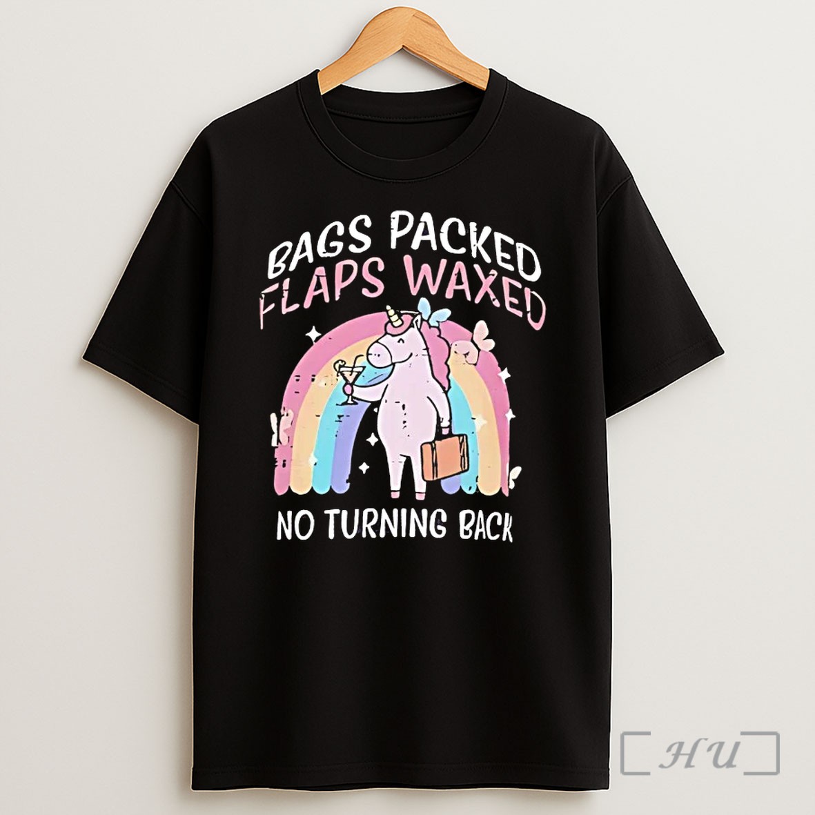 Unicorn Bags Packed Flaps Waxed No Turning Back T Shirt