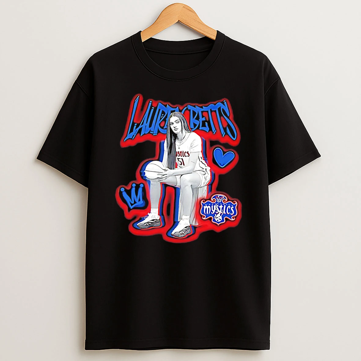 Washington Mystics Lauren Betts Retro Tee Tshirt Hoodie