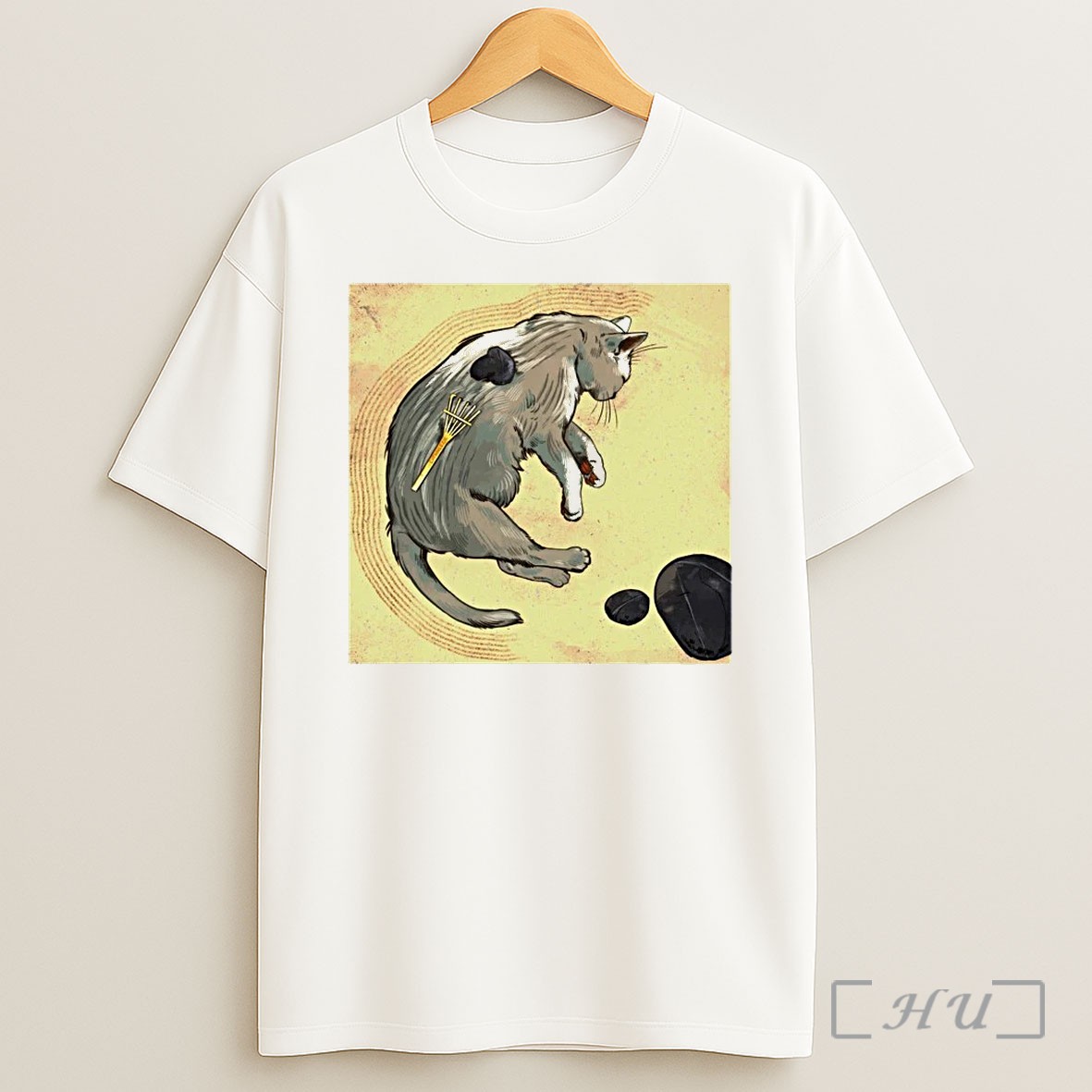Zen Garden Kitty Art T Shirt