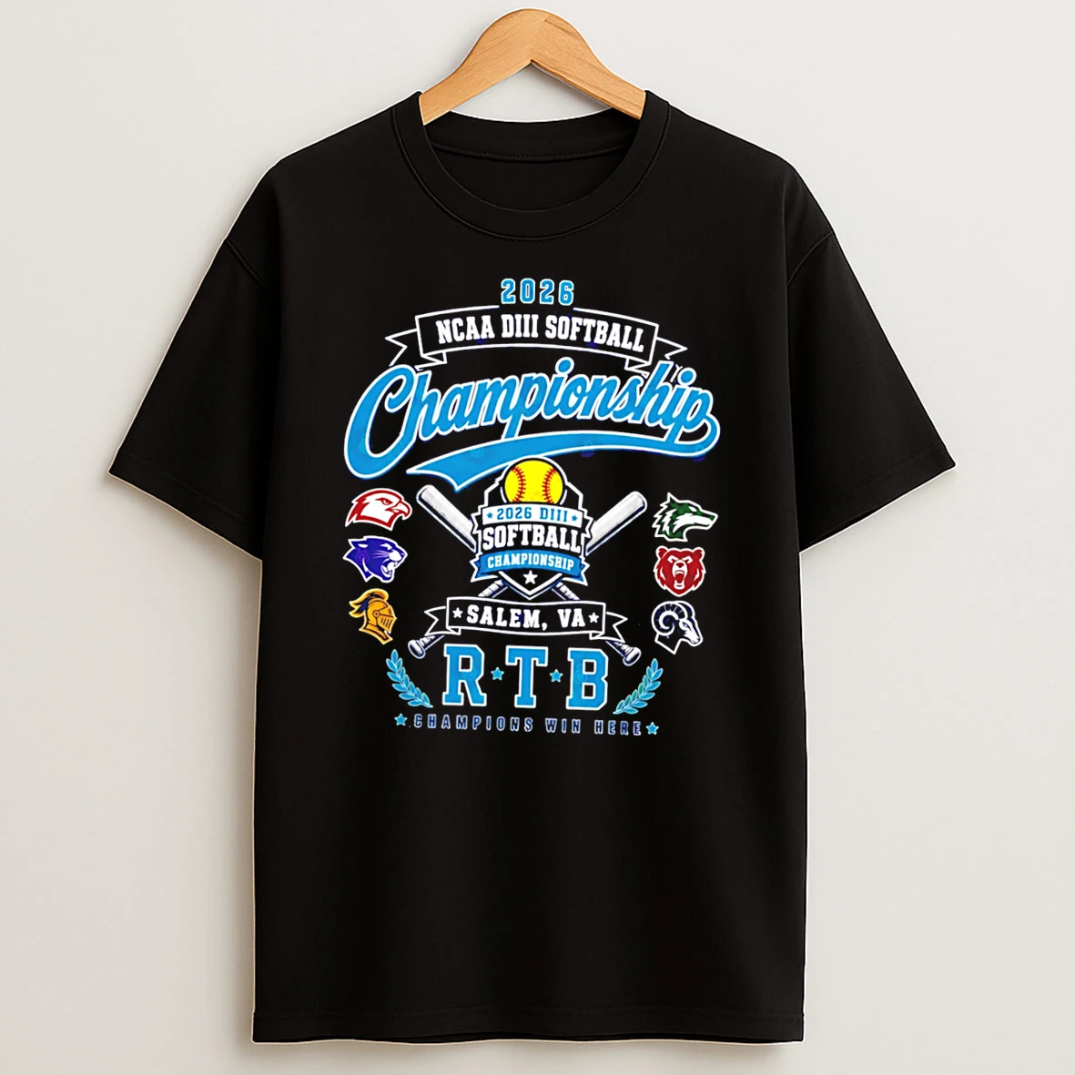 2026 Ncaa Division Iii Softball Championship Salem Va Champions Win Here Logos Tee Tshirt Hoodie