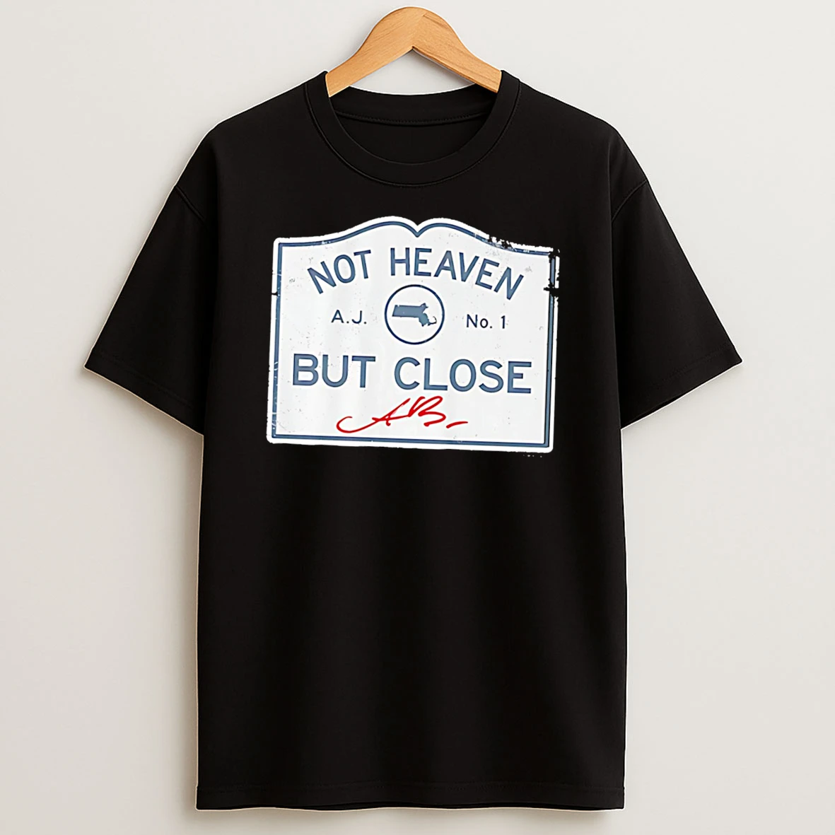 A J Brown New England Patriots Not Heaven But Close Signature Tee Tshirt Hoodie