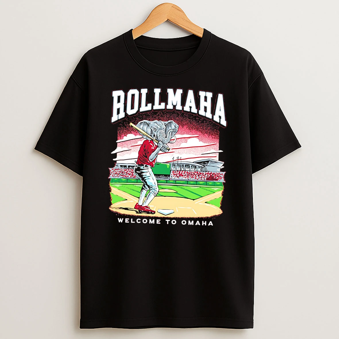 Alabama Crimson Tide Rollmaha 2026 College World Series Welcome To Omaha Mascot Tee Tshirt Hoodie