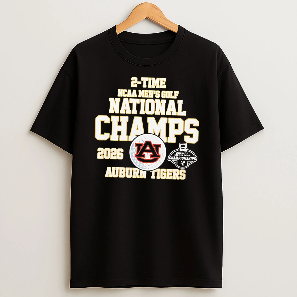 Auburn Tigers Ncaa Mens Golf National Champions 2026 2 Time Tee Tshirt Hoodie