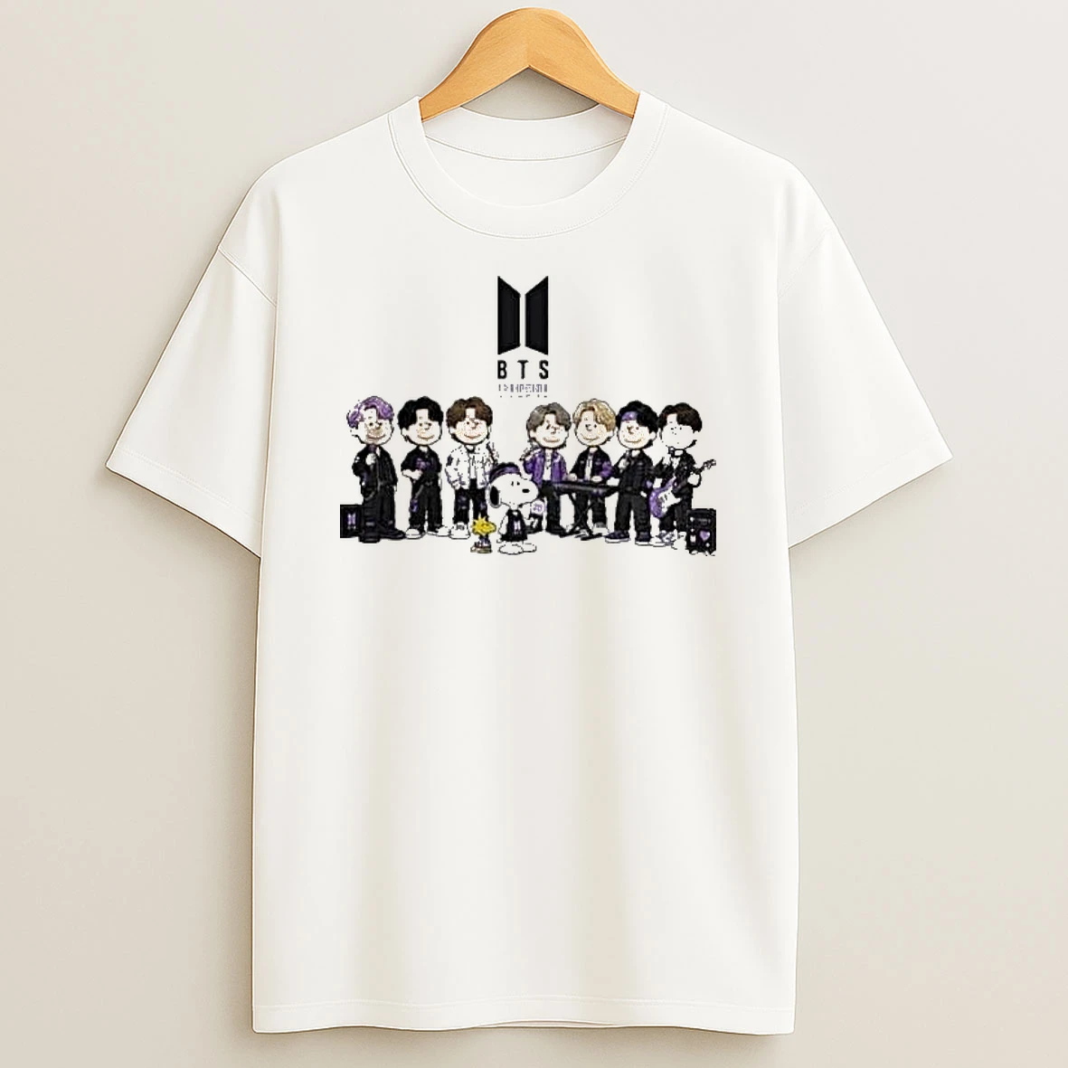 Bts X Snoopy Smooth Like Butter In The Comic Strip Seven Stars In Peanuts Style T Shirt
