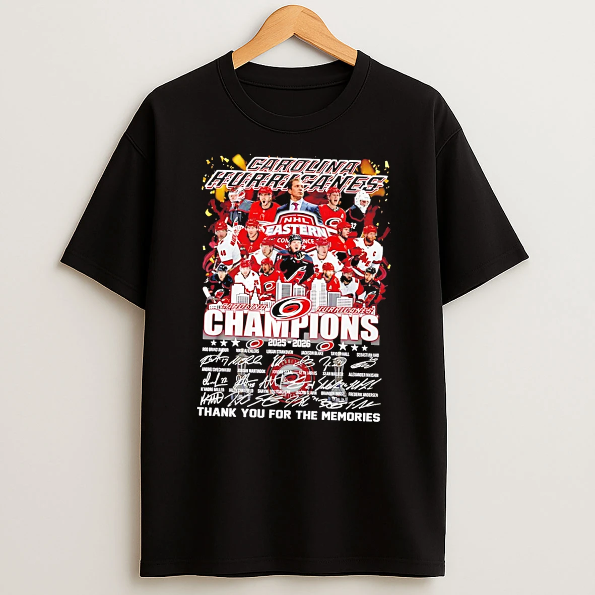 Carolina Hurricanes 2025 2026 Champions Thank You For The Memories Signatures Tee Tshirt Hoodie