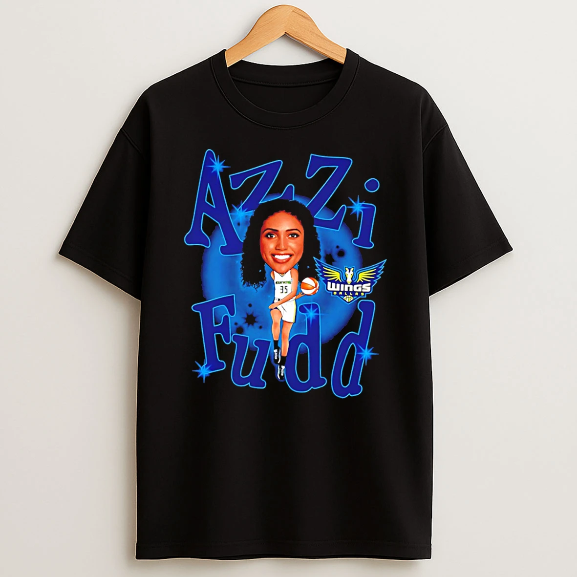 Dallas Wings Azzi Fudd Player Caricature Tee Tshirt Hoodie