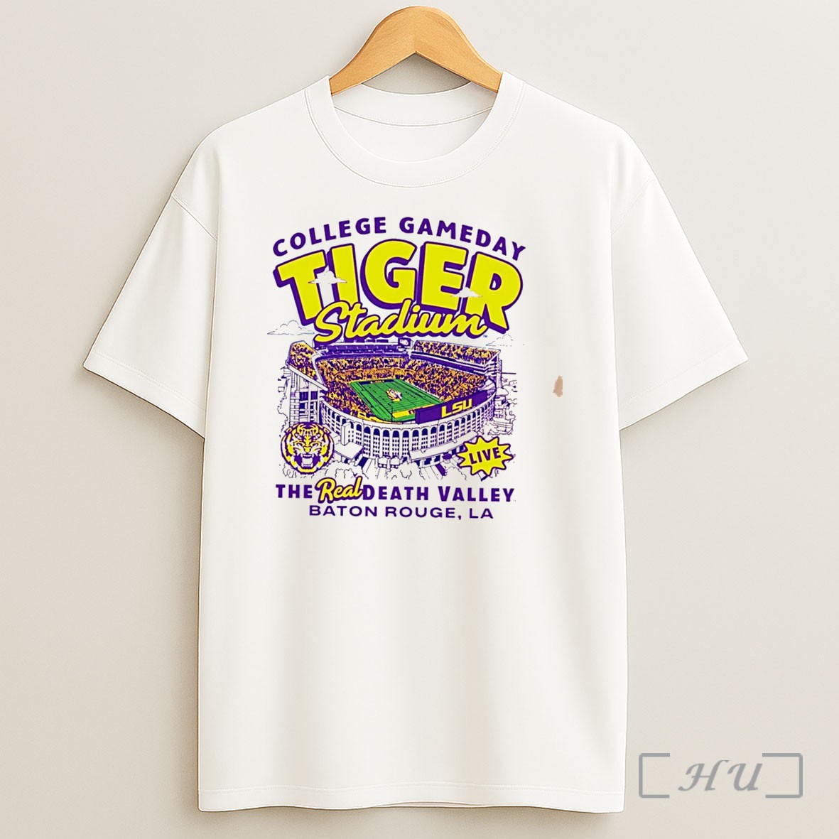 Officials College Gameday Lsu Tiger Stadium The Red Death Valley Tee Shirt