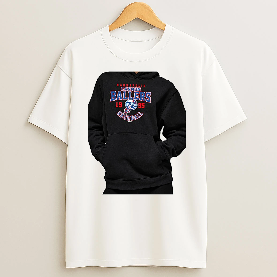 Officials Kannapolis Cannon Ballers 1995 Baseball Rocket Mascot Premium T Shirt Sweatshirt Hoodie