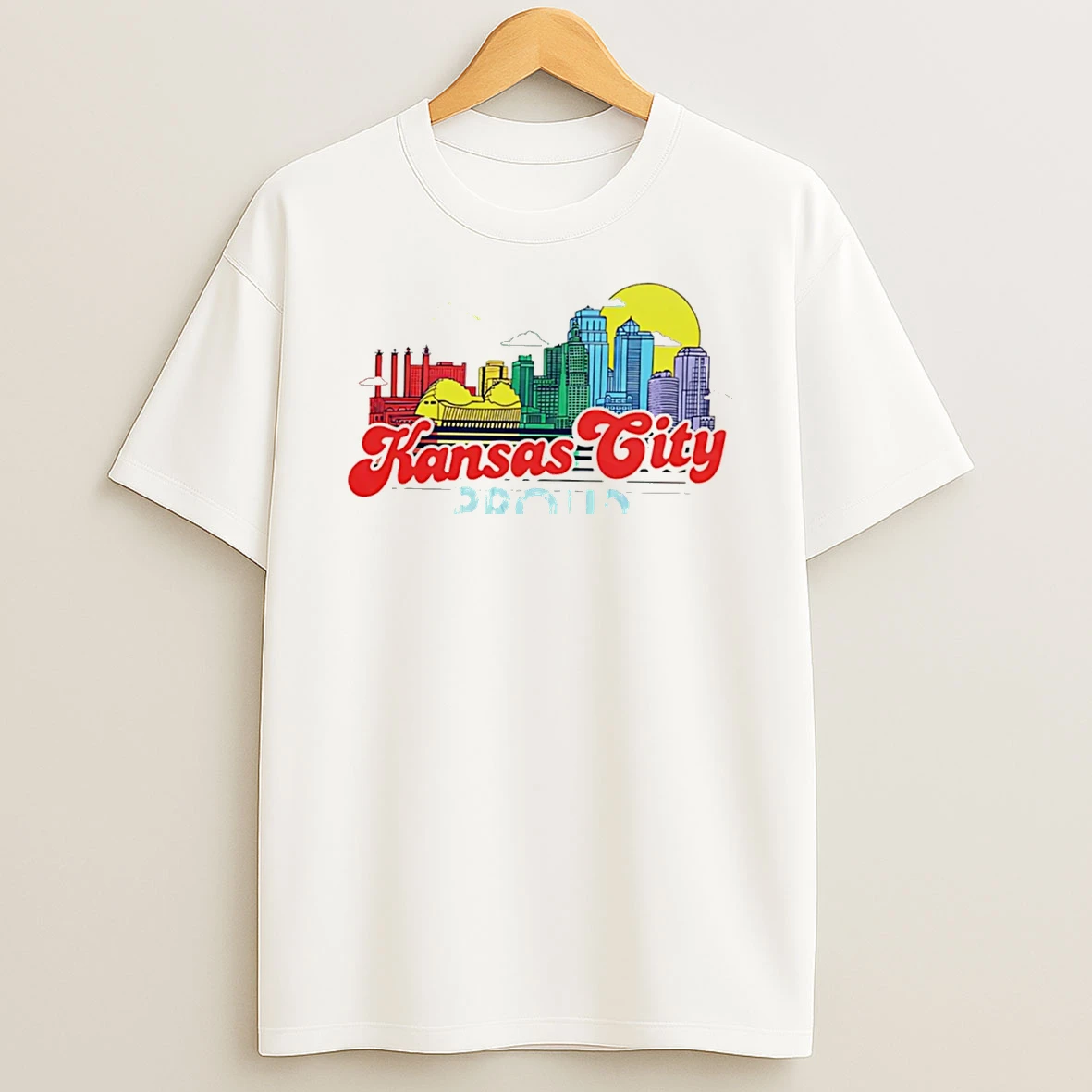 Officials Kansas City Proud Rainbow Skyline Vintage Tee Premium T Shirt Sweatshirt Hoodie