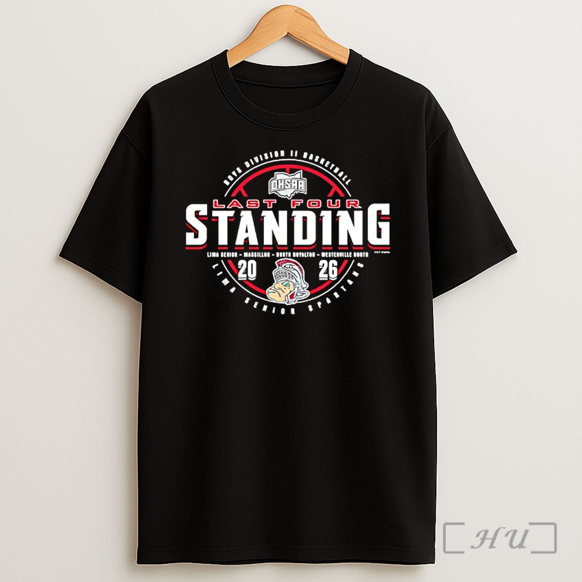 Officials Lima Senior Spartans 2026 Ohsaa Boys Basketball D2 Last Four Standing Shirt