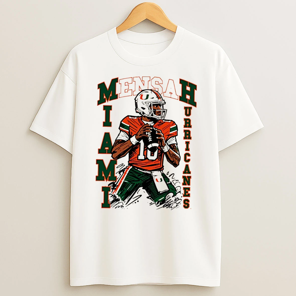Officials Mensah Sketch Miami Hurricanes Football Paint Tee Premium T Shirt Sweatshirt Hoodie