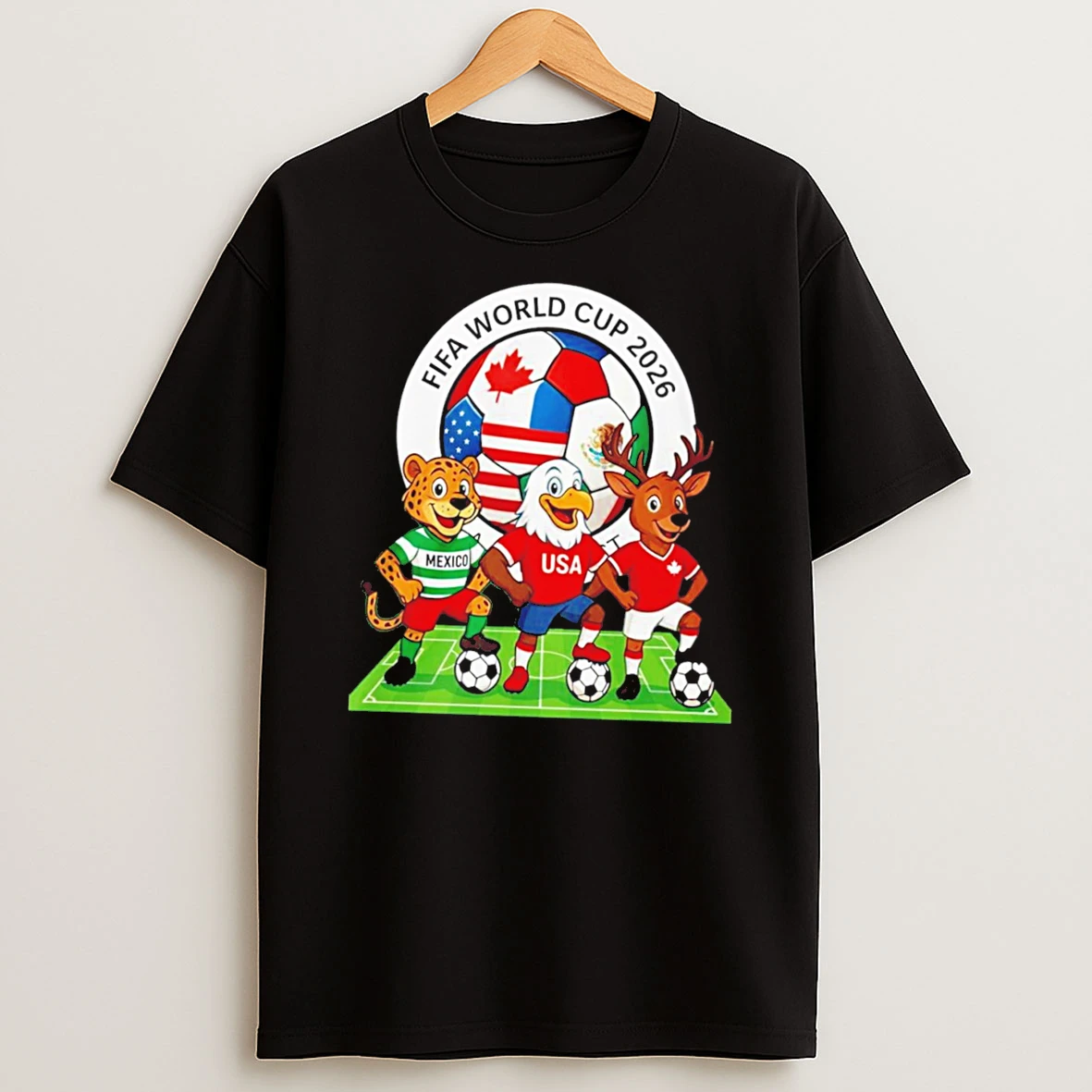 Officials Mexico Usa Canada Fifa World Cup 2026 Mascot Tee Premium T Shirt Sweatshirt Hoodie