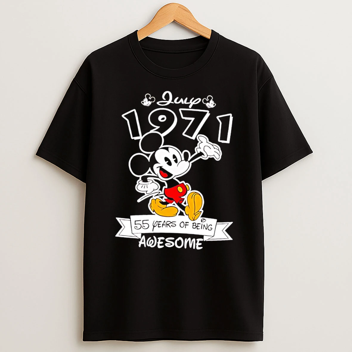 Officials Mickey Mouse July 1971 55 Years Of Being Awesome Tee Premium T Shirt Sweatshirt Hoodie