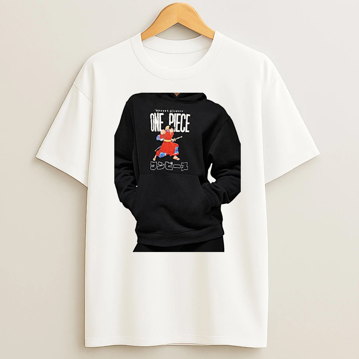 Officials Monkey D Luffy One Piece Wano Samurai Katana Anime Premium T Shirt Sweatshirt Hoodie