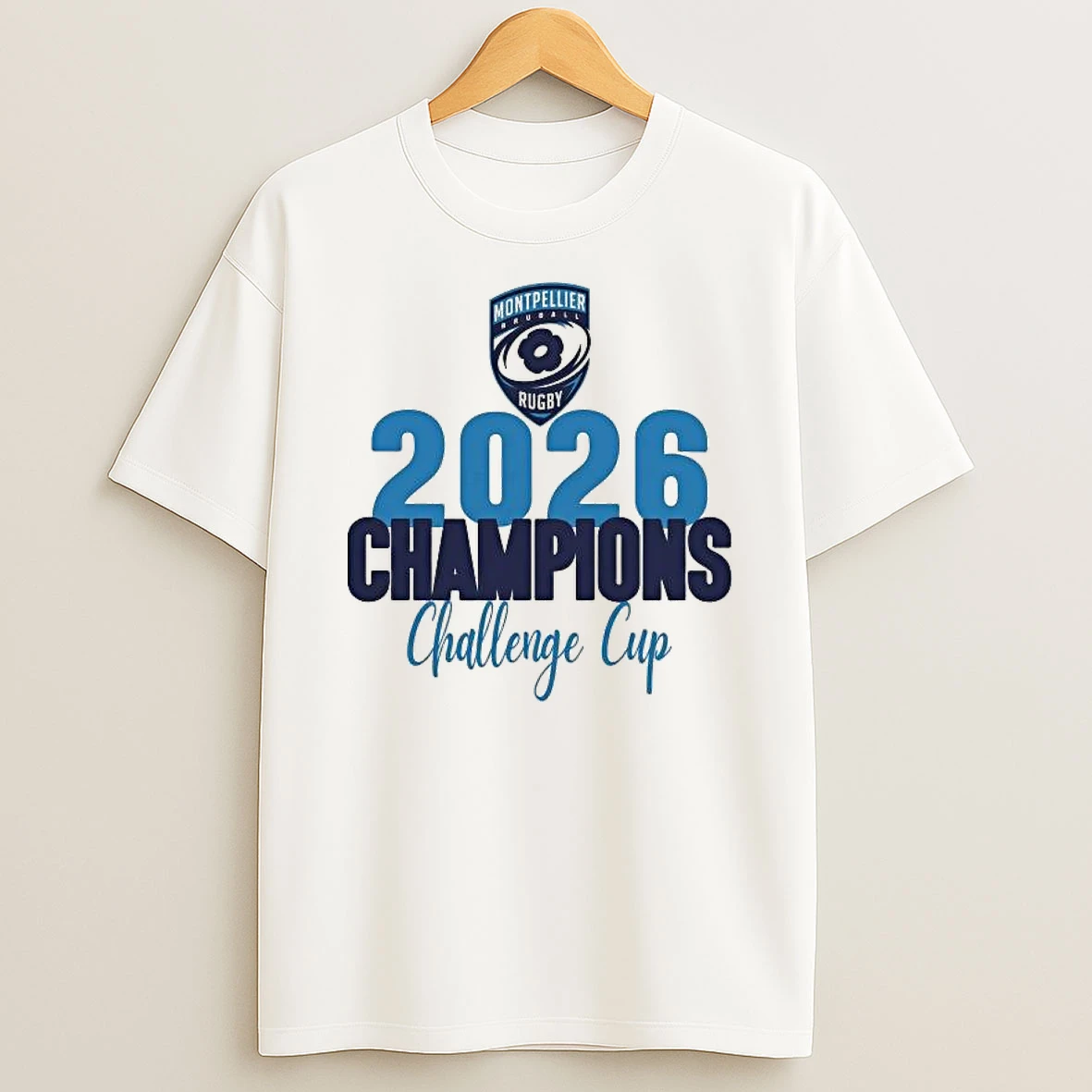 Officials Montpellier Herault Rugby Challenge Cup 2026 Trophy 1 Premium T Shirt Sweatshirt Hoodie