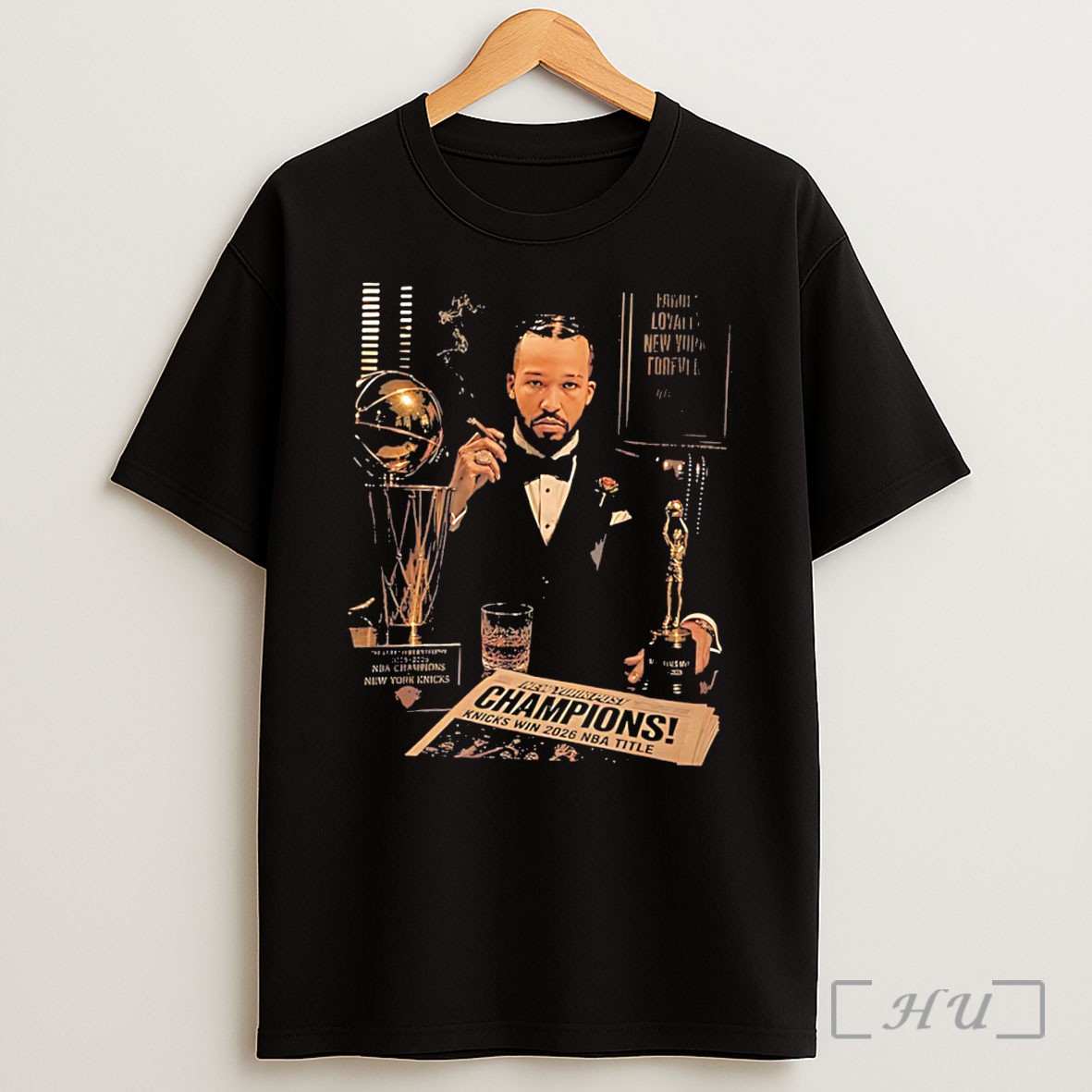 Officials Ny Knicks Jalen Brunson Smoking Cigar Vintage Tee Shirt