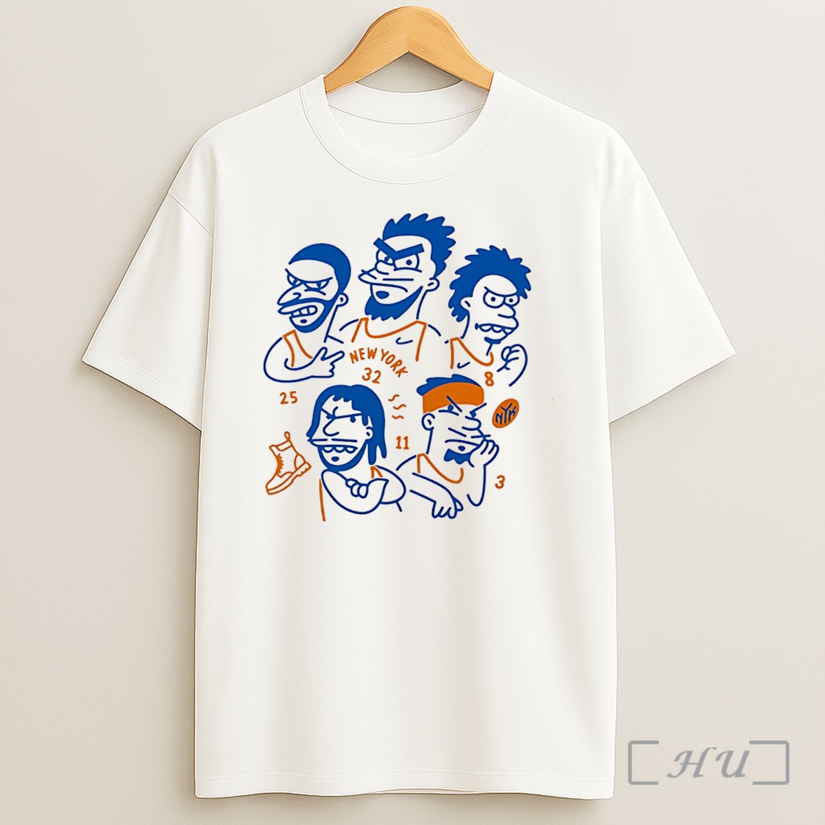 Officials New York Knicks The Simpsons Team Members Cartoon Style Tee Shirt