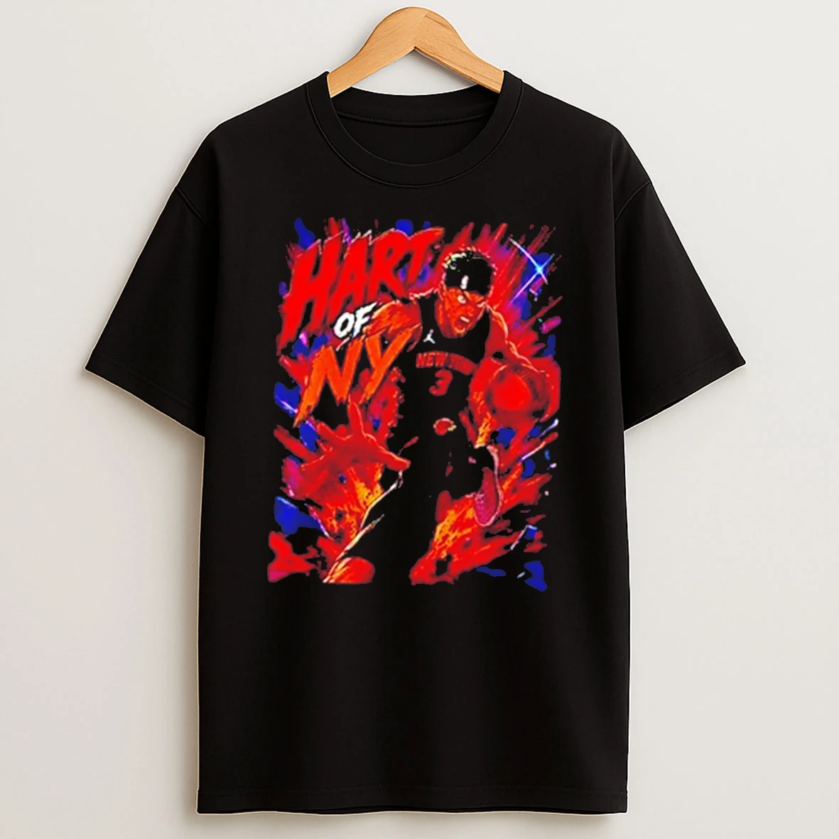 Officials New York Knicks X Josh Hart Hart Of Ny Black Tee Premium T Shirt Sweatshirt Hoodie