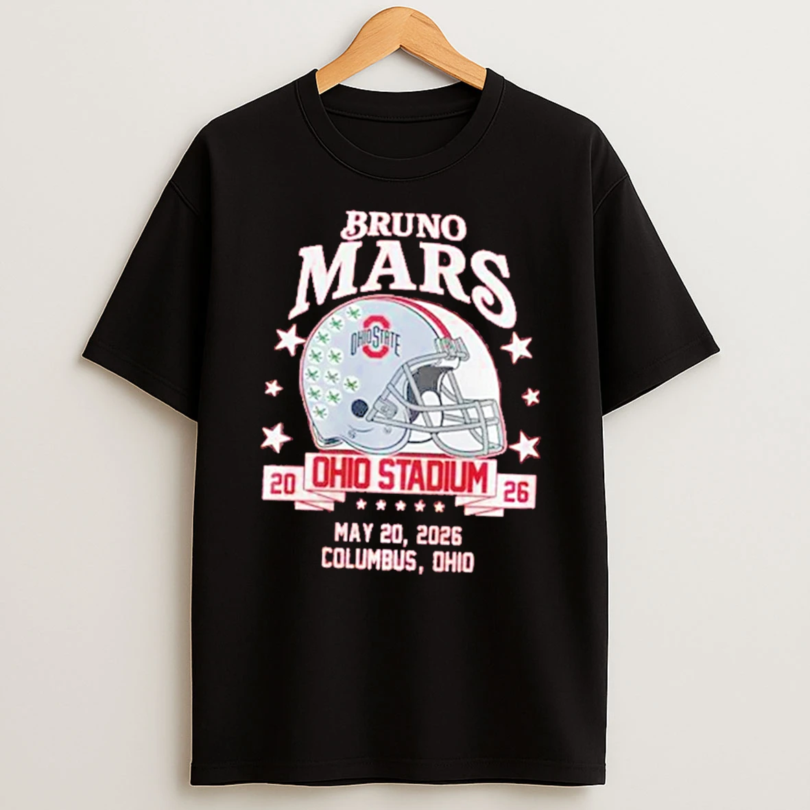 Officials Ohio State Buckeyes X Bruno Mars Ohio Stadium Concert Tour 2026 Helmet Tee Premium T Shirt Sweatshirt Hoodie