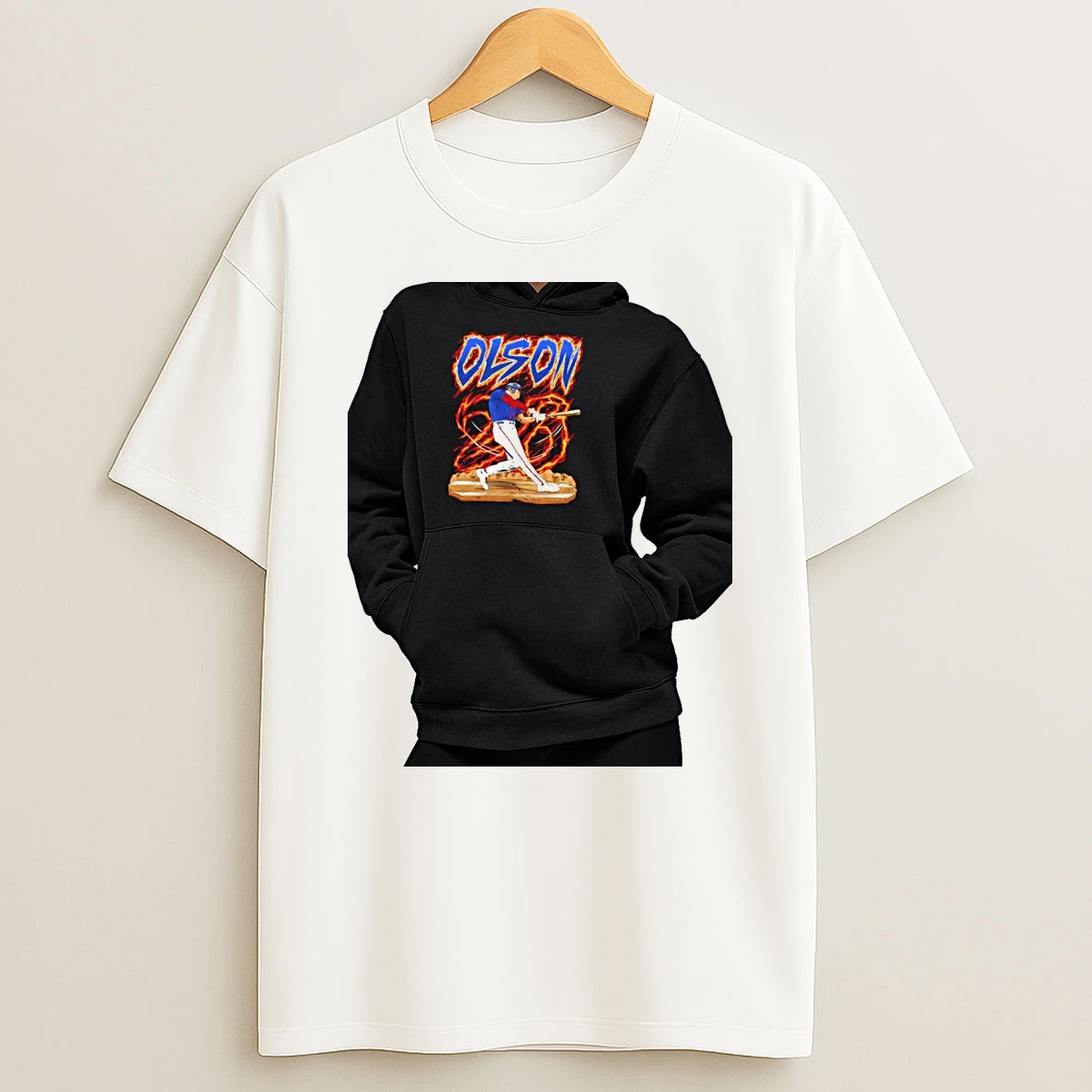 Officials Olson Baseball Player Batting Flames Premium T Shirt Sweatshirt Hoodie