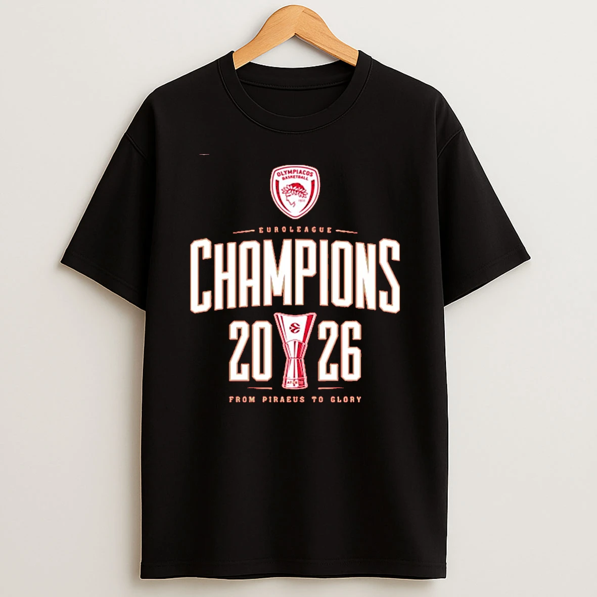 Officials Olympiacos B C Gsa Euroleague Champions 2026 1 Premium T Shirt Sweatshirt Hoodie