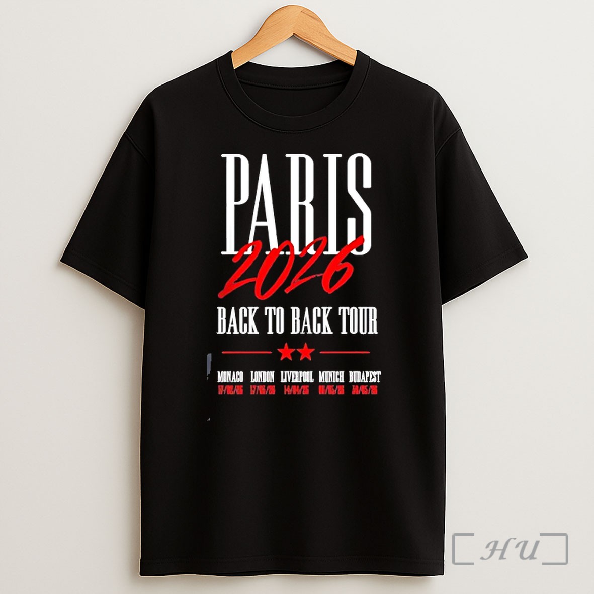 Officials Paris 2026 Back To Back Tour Monaco London Liverpool Munich Budapest Shirt