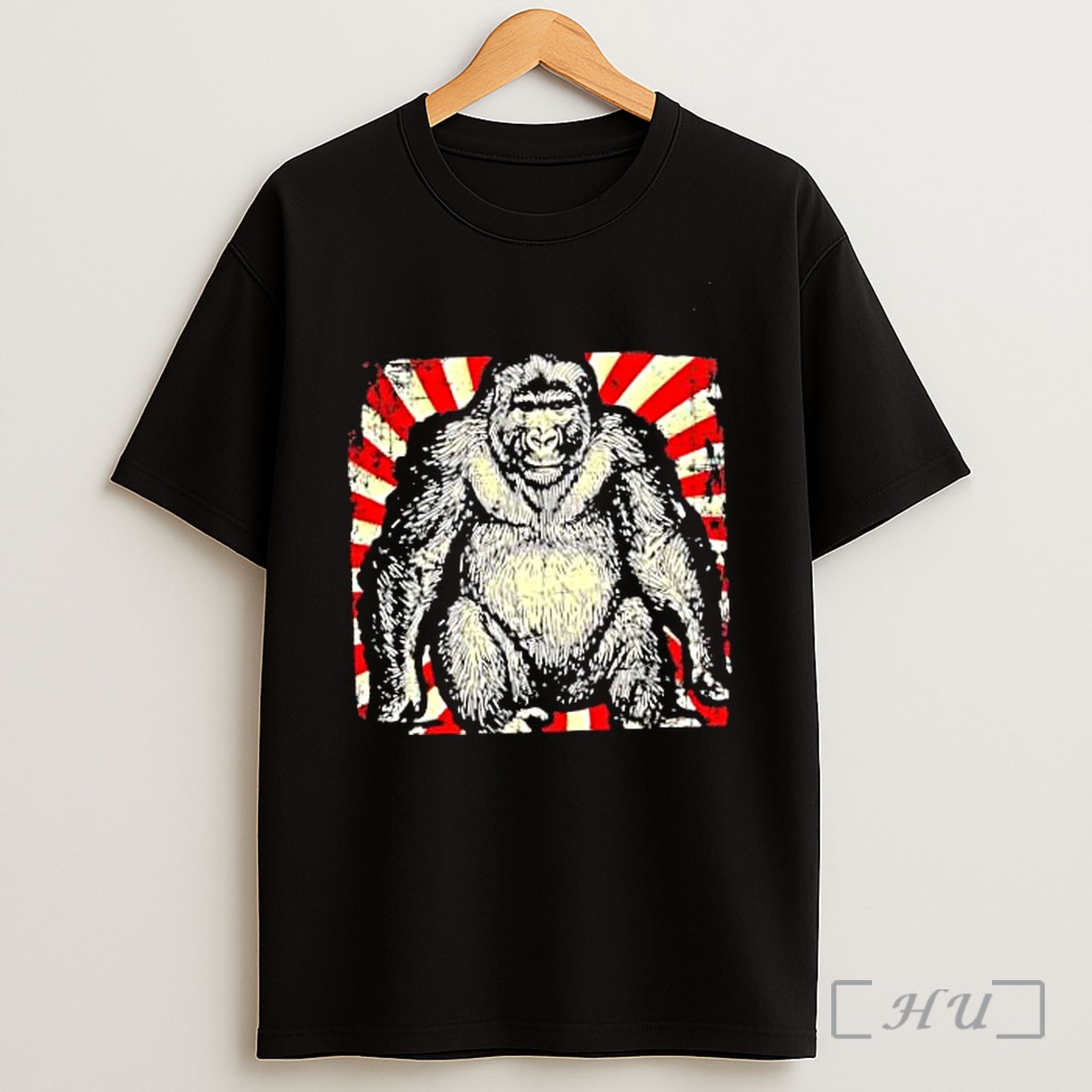 Officials Silverback Gorilla Sunburst Pattern Pop Art Nature Animal Wildlife Nature Shirt