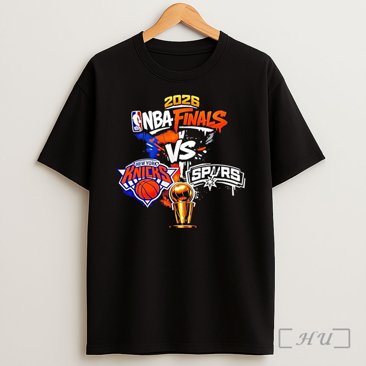 Officials Trophy New York Knicks Vs San Antonio Spurs Basketball Nba 2026 Finals Shirt