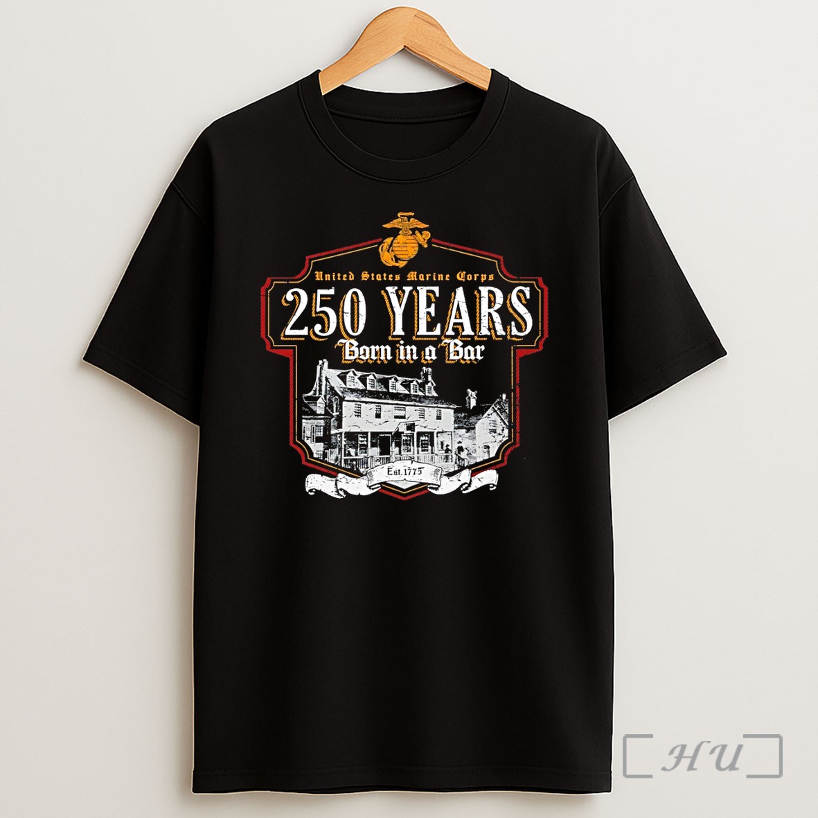 Officials Usmc Born In A Bar 250 Years Shirt