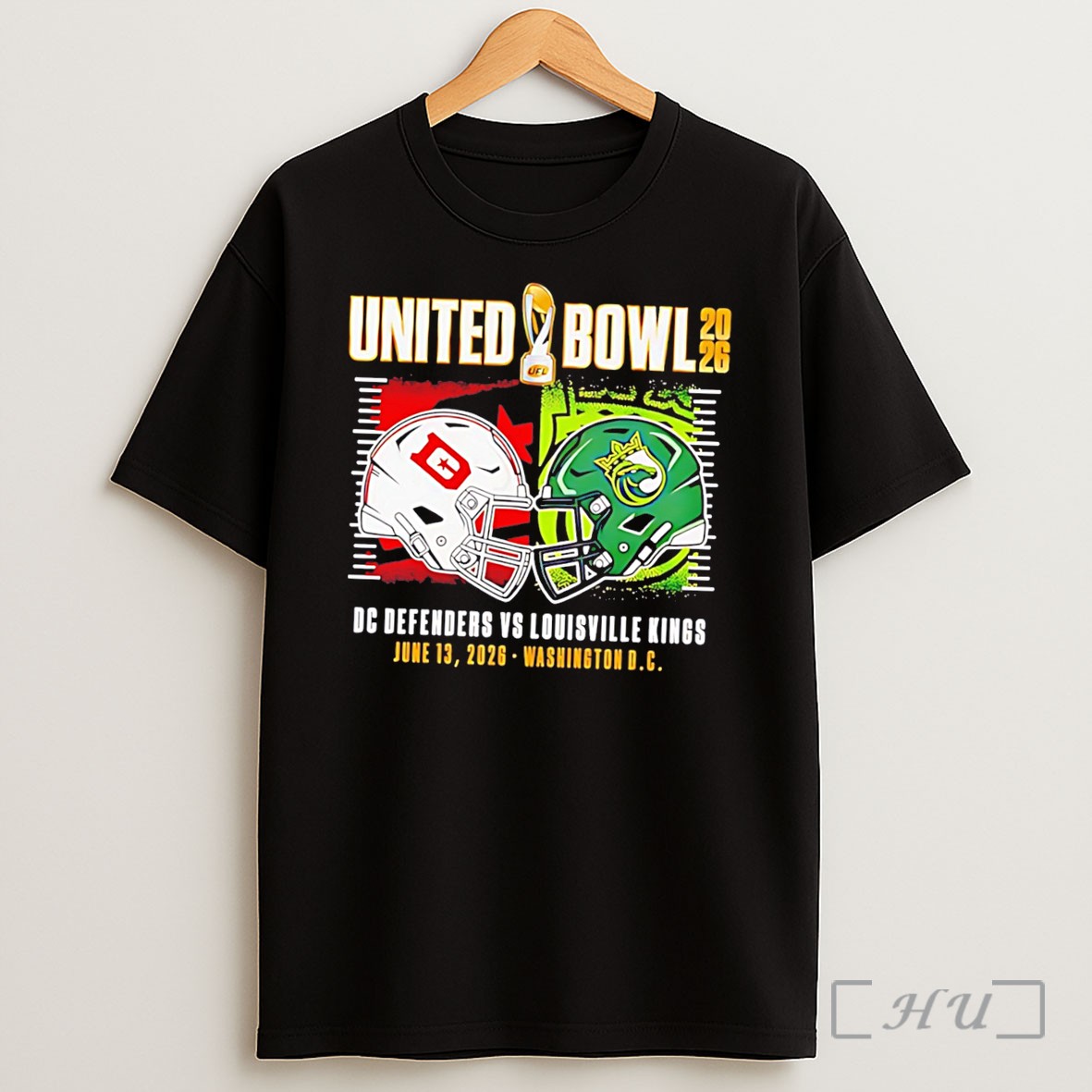Officials United Bowl 2026 Dc Defenders Vs Louisville Kings June 13 2026 Washington Dc Helmets Tee Shirt