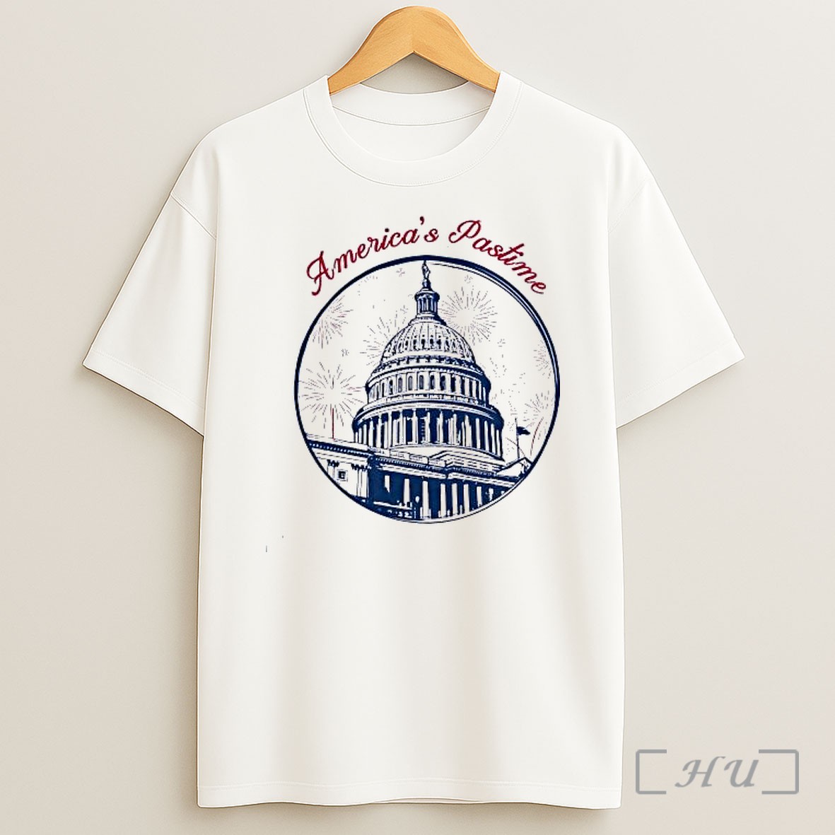 Officials United States Capitol Building Americas Pastime Baseball Fireworks Mlb Shirt