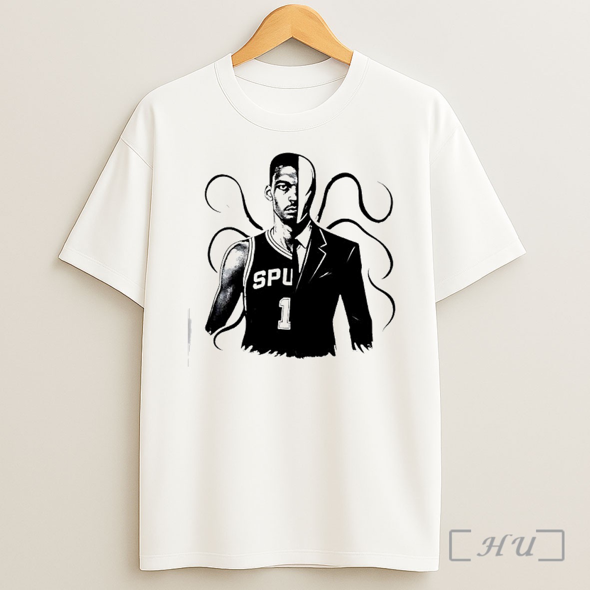 Officials Victor Wembanyama San Antonio Spurs Slenderman 1 Half Face Shirt