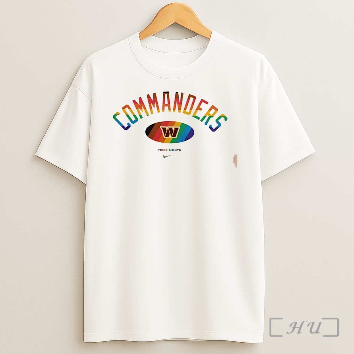 Officials Washington Commanders Pride Month Rainbow Logo Tee Shirt