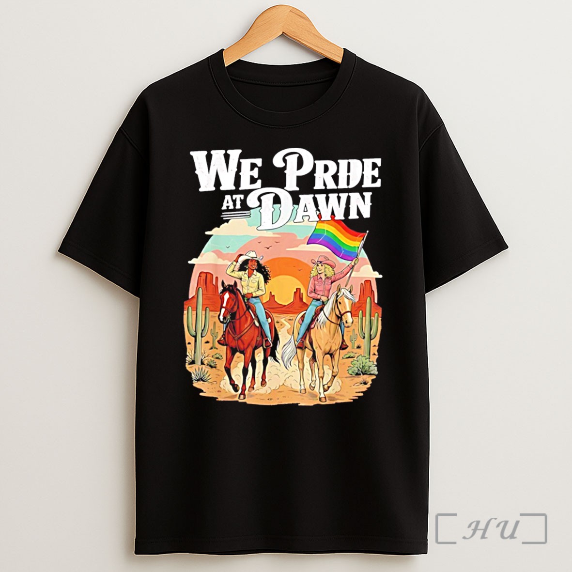 Officials We Pride At Dawn Vintage Lesbian Pride Western Lgbtq Cowgirl Tee Shirt