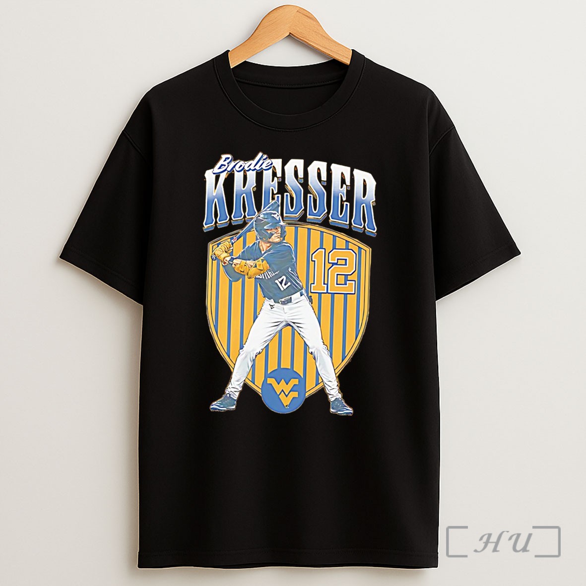 Officials West Virginia Mountaineers Brodie Kresser Posing Vintage Tee Shirt