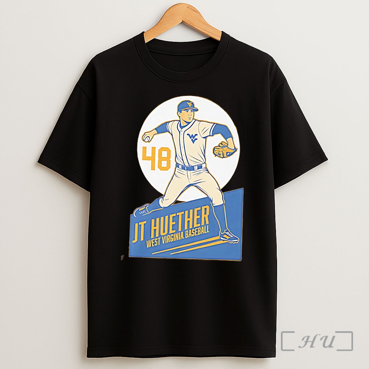 Officials West Virginia Mountaineers Jt Huether Number 48 Tee Shirt