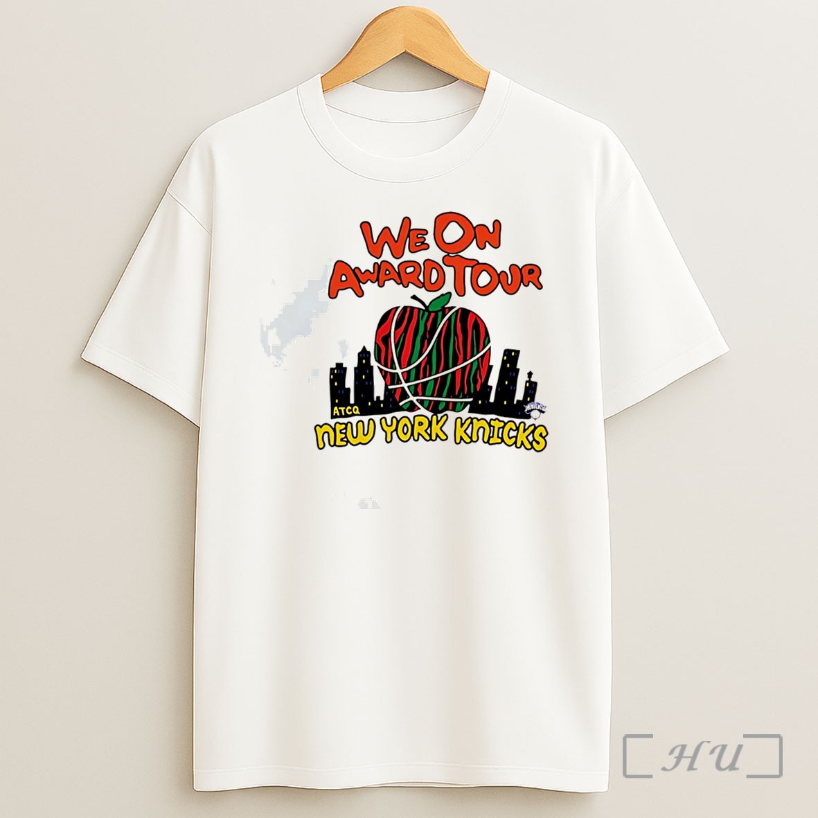 Officials Whoopi Goldberg Wearing New York Knicks X A Tribe Called Quest Blue We On Award Tour Tee Shirt